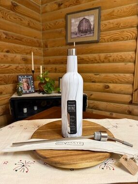 CARRARA MARBLE Brumate 25oz WINESULATOR Insulated Wine Canteen & Infinity STRAW